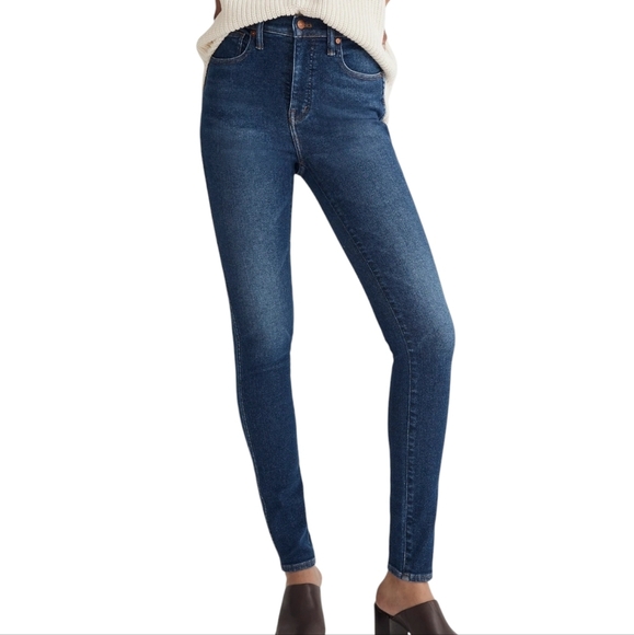MADEWELL 10in High-Rise Skinny Medium Wash Jeans - Picture 1 of 15